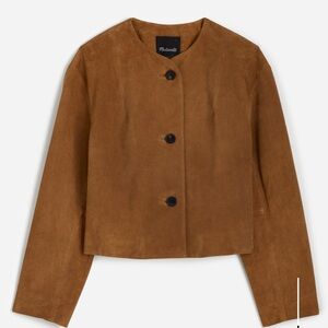 Madewell Suede Crop Jacket - Camel Brown
